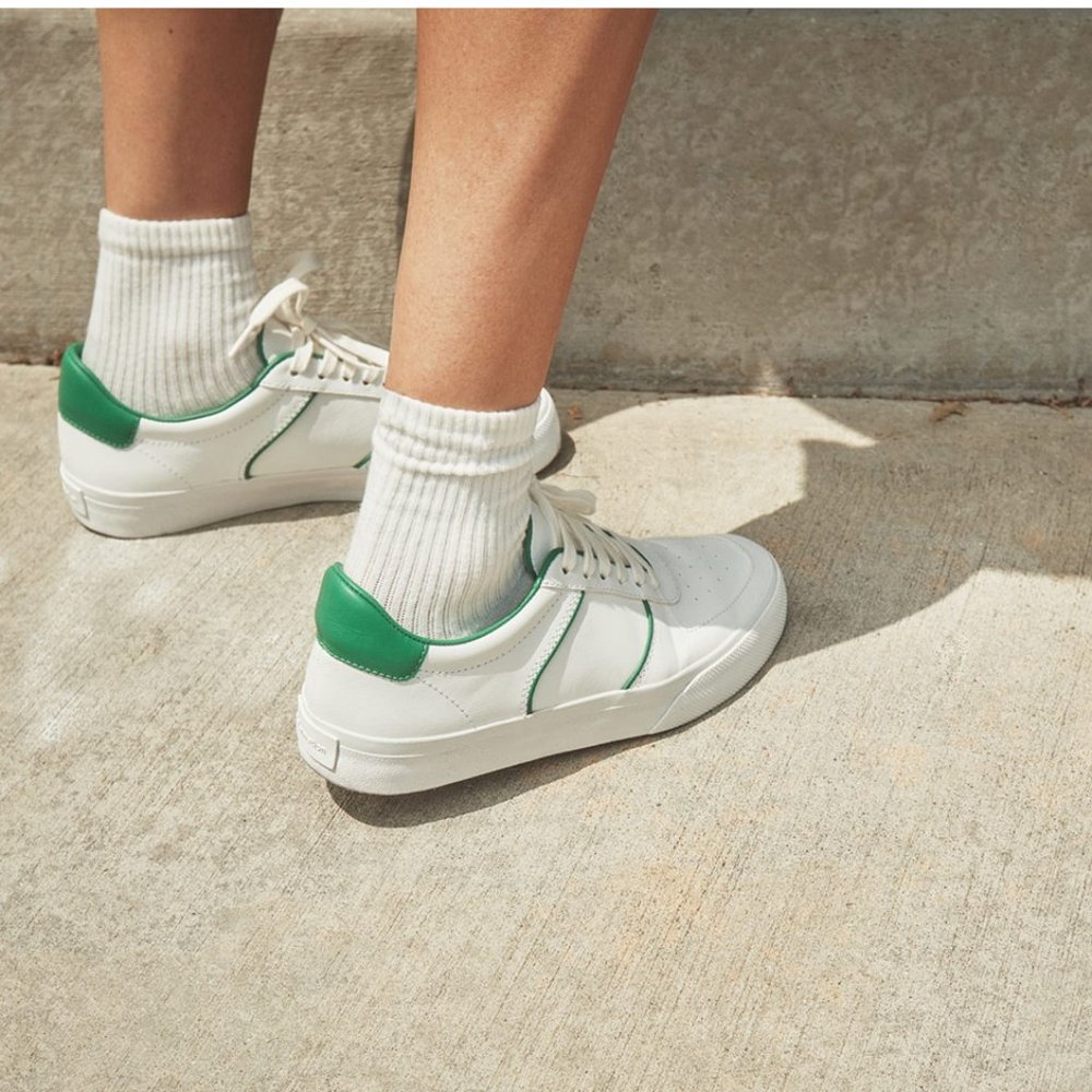 NEW Reformation Harlow Sneakers in White/Green